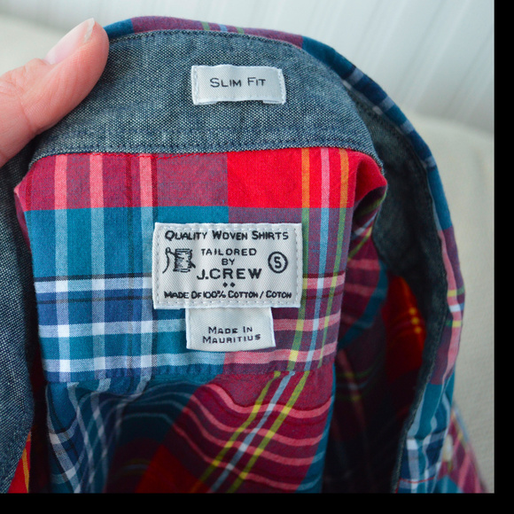 J. CREW PLAID BUTTON FRONT SHIRT SLIM FIT SMALL - Picture 7 of 7